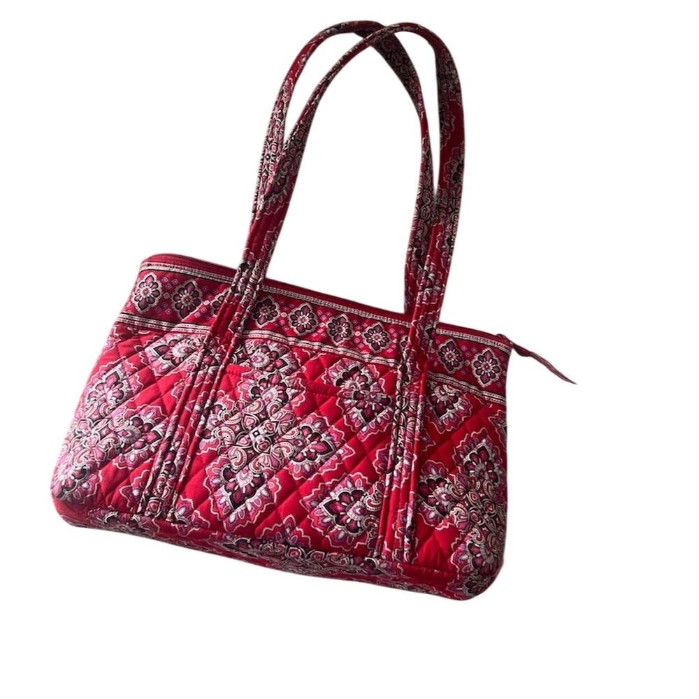 Vera Bradley Frankly Scarlet Paisley Shoulder Bag Red Pink Multi